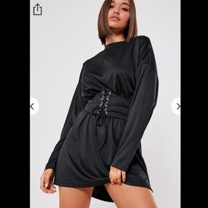 Missguided Oversized Corset Belt T Shirt Dress